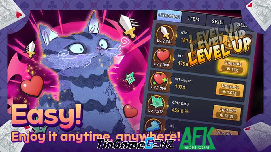 Game Idle RPG Magic Cat Wonderland lấy cảm hứng từ Alice in Wonderland