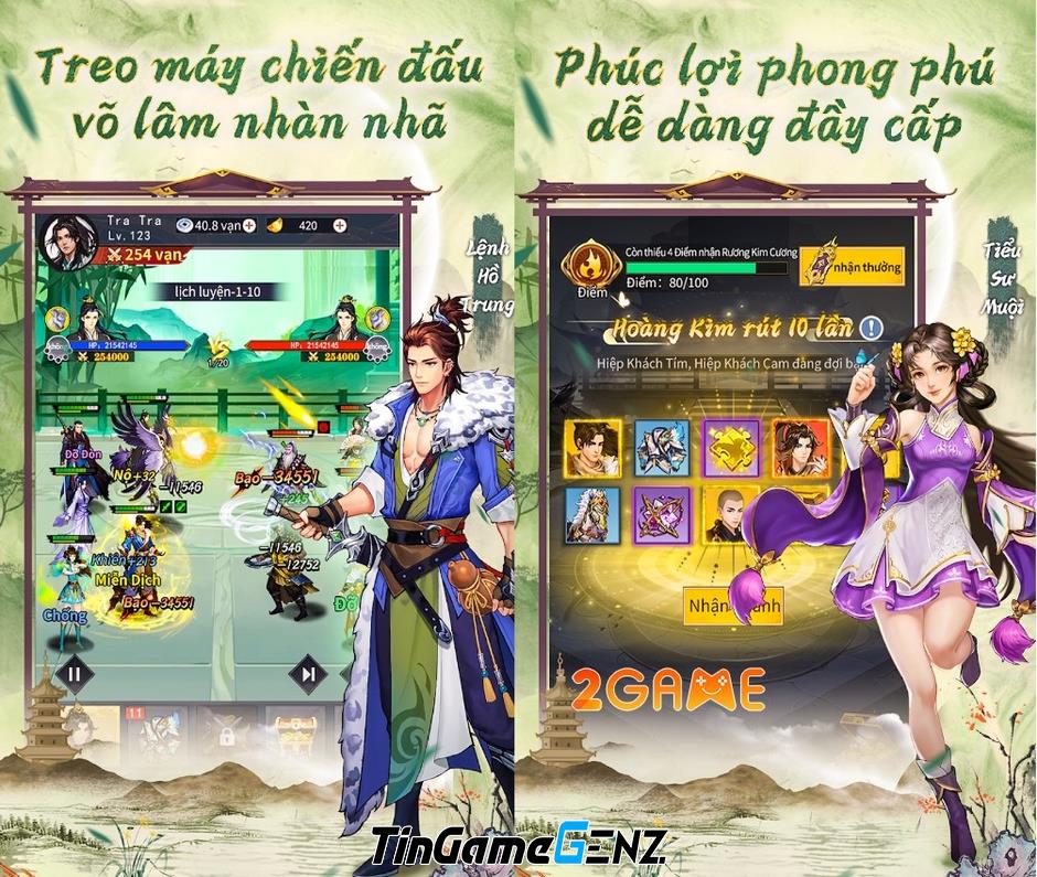 Game Idle RPG võ hiệp Đại Hiệp Phong Vân hỗ trợ tiếng Việt