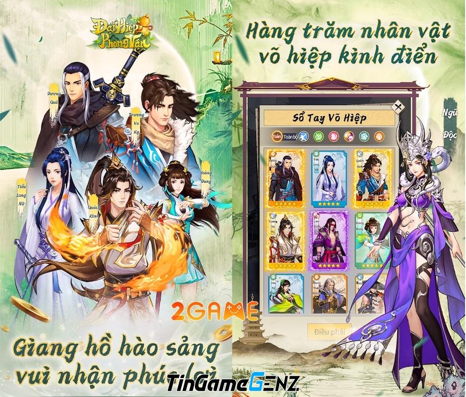 Game Idle RPG võ hiệp Đại Hiệp Phong Vân hỗ trợ tiếng Việt