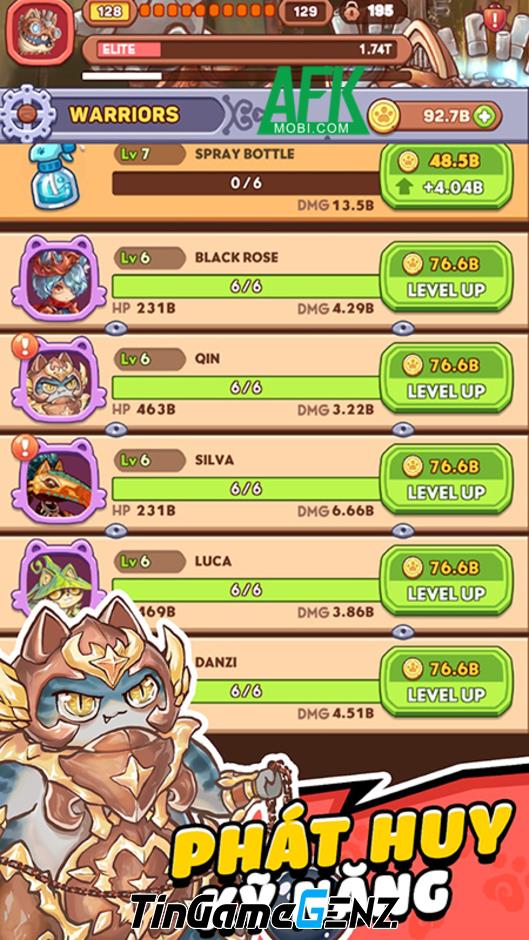 Game Meow Meow Warriors - Lối chơi tap tap đấu tướng thú vị