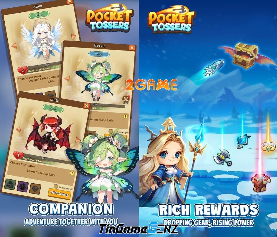 Game mở rương với lối chơi ném vũ khí: Pocket Tossers