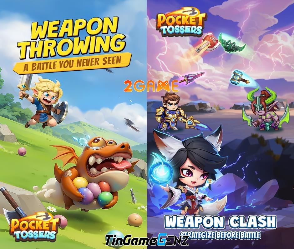 Game mở rương với lối chơi ném vũ khí: Pocket Tossers