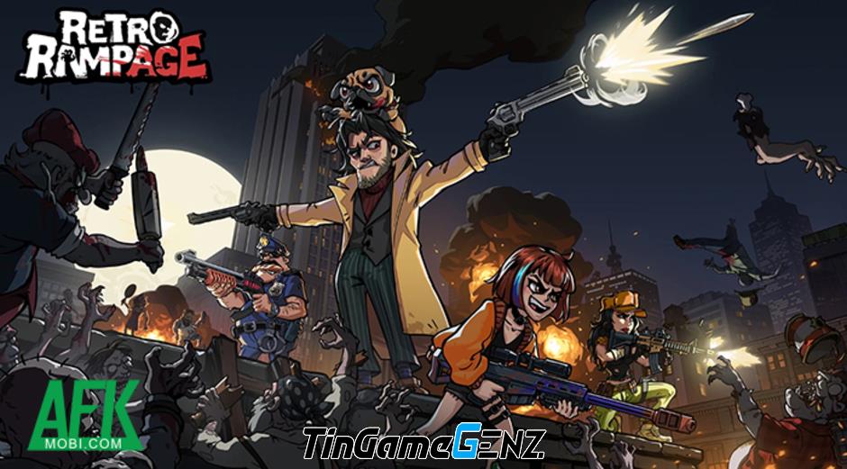 Game mobile Retro Rampage: Bắn Zombie và Xây dựng Hầm Trú Ẩn