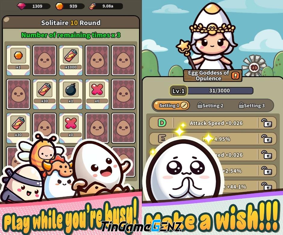 Game nhàn rỗi Legend of Egg: Idle RPG với bối cảnh cực chill