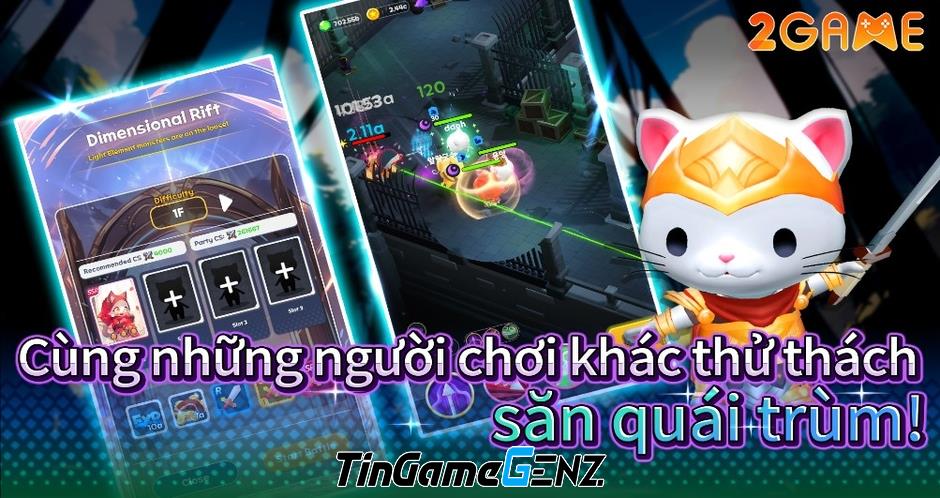 Game nhàn rỗi Tower Cat Rising: Idle Cat RPG với chú mèo siêu dễ thương