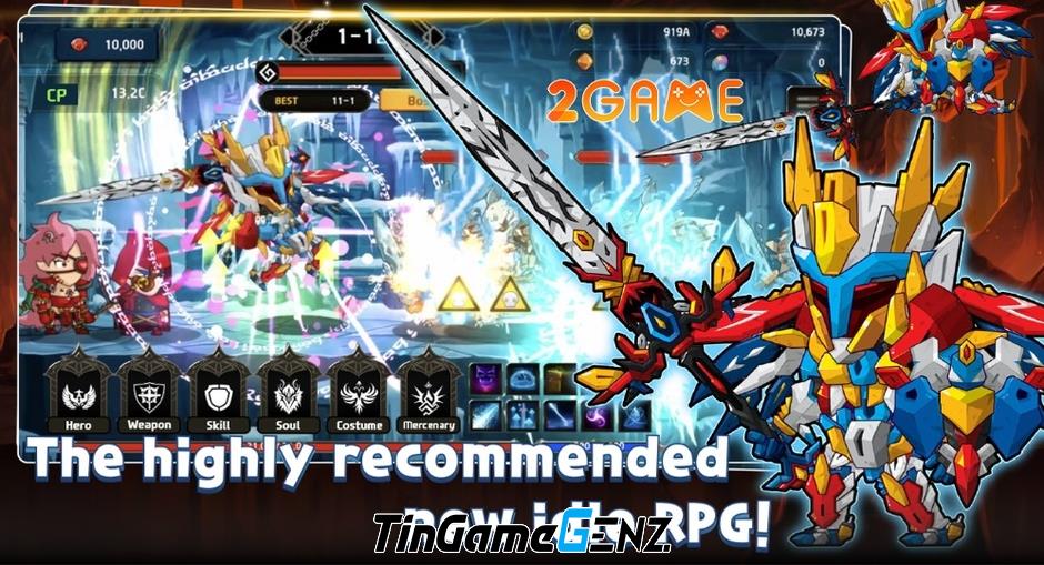 Game nhập vai Mega Knight: Idle RPG với tạo hình nhân vật ấn tượng