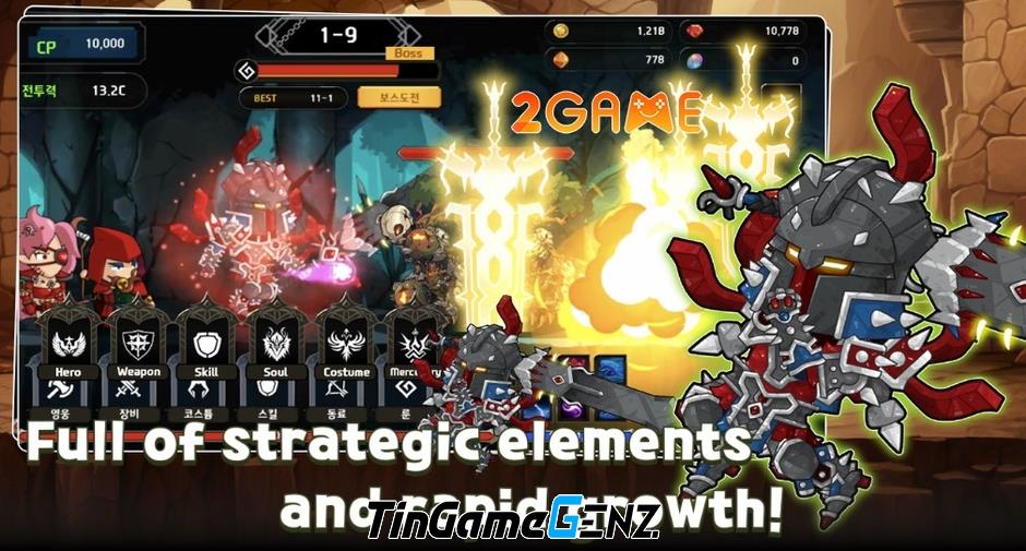 Game nhập vai Mega Knight: Idle RPG với tạo hình nhân vật ấn tượng