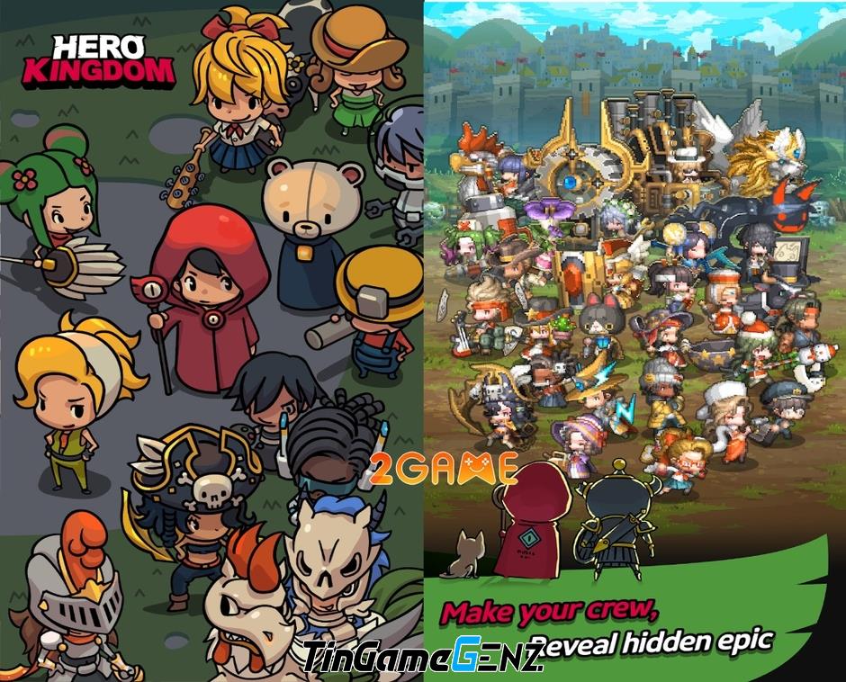 Game nhập vai pixel siêu cuốn - Hero Kingdom Idle RPG.