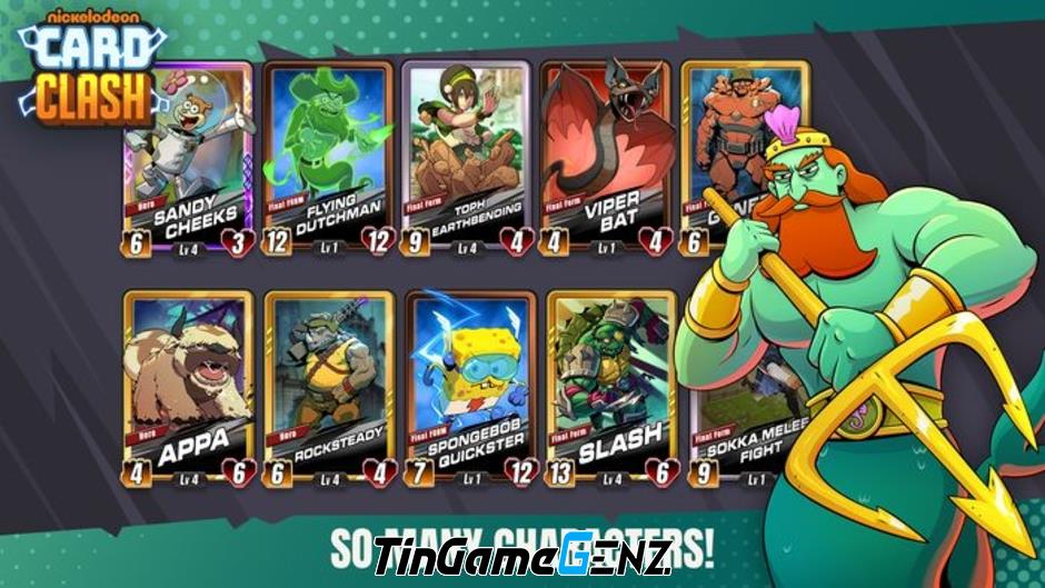 Game Nickelodeon Card Clash: Sưu tập thẻ bài với nhân vật Nickelodeon