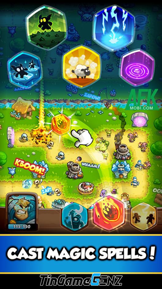 Game phòng thủ PvP Battle Towers với nền đồ họa ngộ nghĩnh