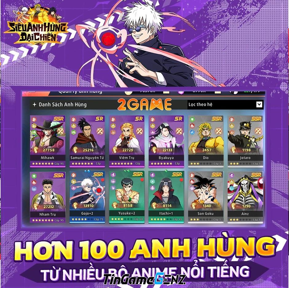 Game Siêu Anh Hùng Đại Chiến - Đa vũ trụ anime, đồ họa 3D đỉnh cao sắp ra mắt