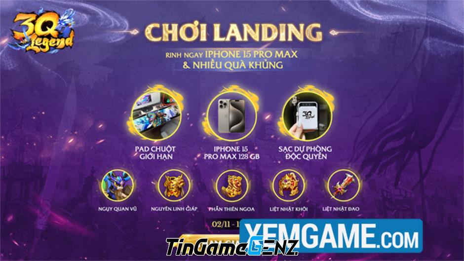 Game Tam Quốc 3Q Legend sẽ ra mắt trong tháng 11 với trải nghiệm tuyệt vời.