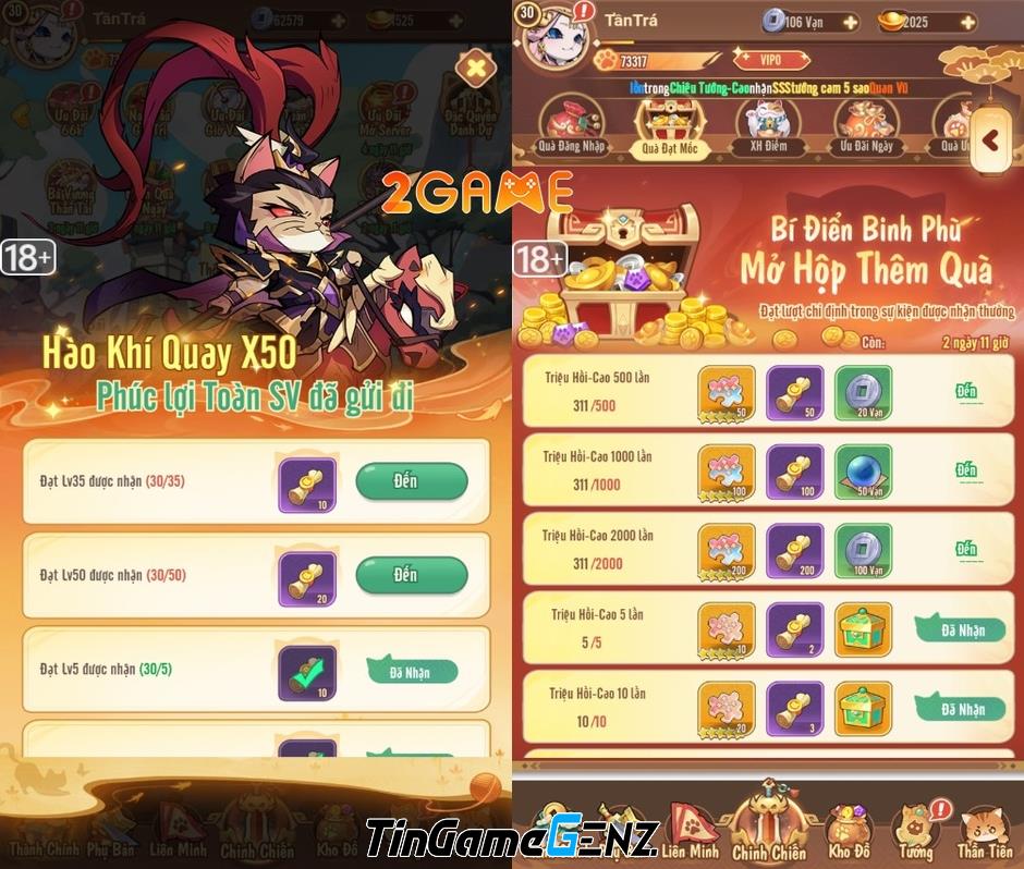 Game Tam Quốc Mèo SohaGame: Game Tam Quốc gây nghiện dành cho con Sen