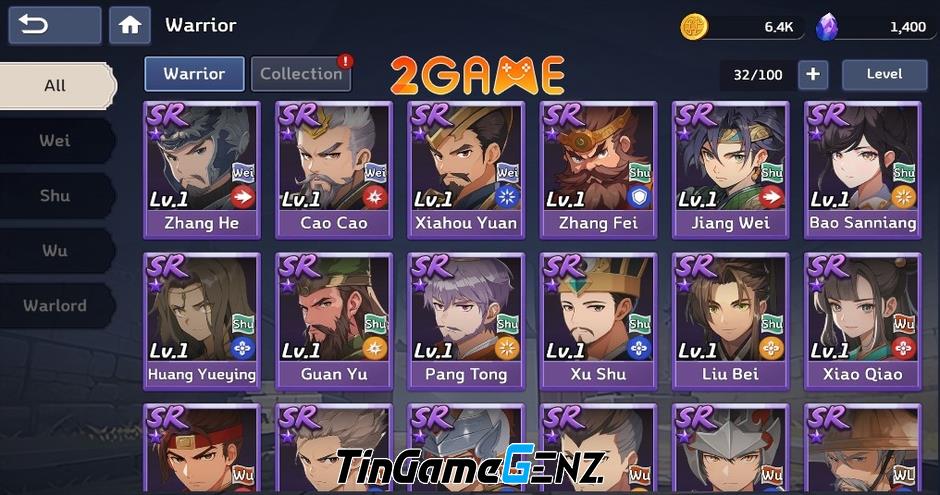 Game Tam Quốc Three Kingdoms Tempest với dàn nhân vật dễ thương