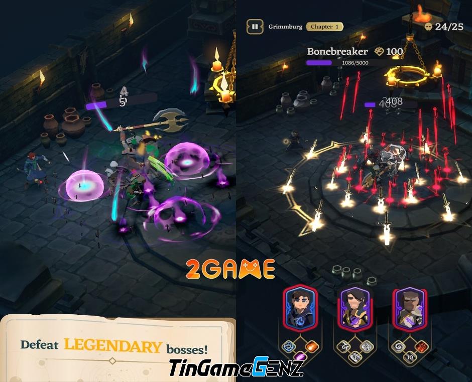 Game thám hiểm hầm ngục Idle Dungeon Raiders