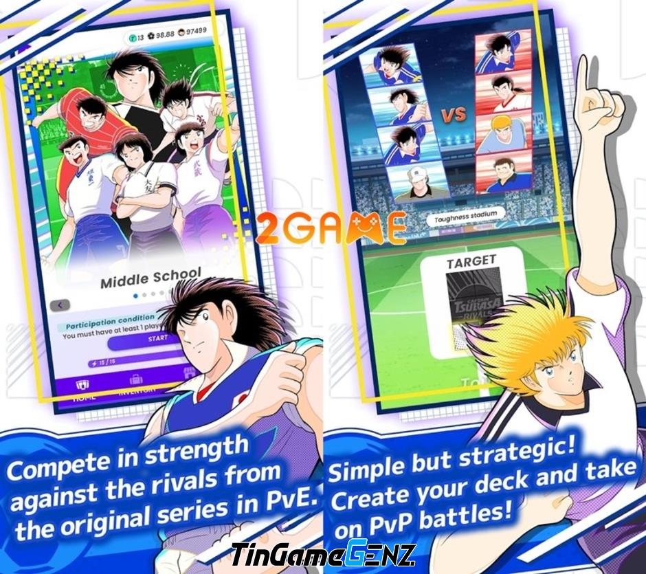 Game thẻ bài bóng đá vui nhộn Captain Tsubasa RIVALS với IP manga nổi tiếng