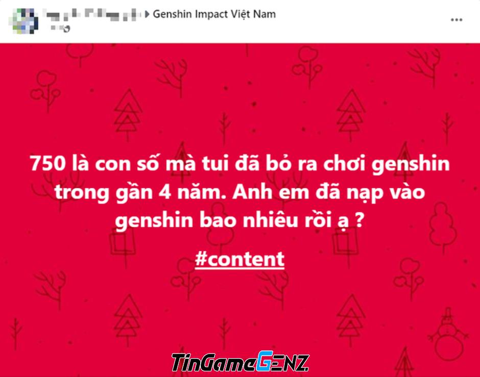 Game thủ Genshin gây sốc với số tiền đầu tư khổng lồ trong 4 năm