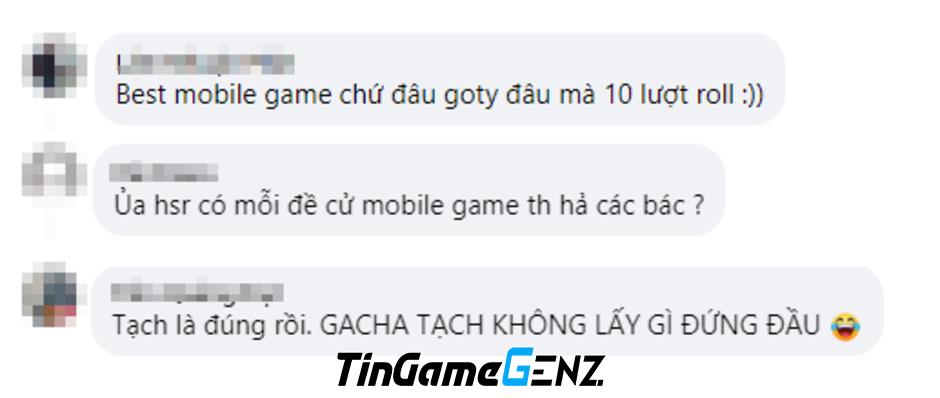 Game thủ Honkai: Star Rail đạt đề cử lớn nhưng không thỏa mãn, đòi 