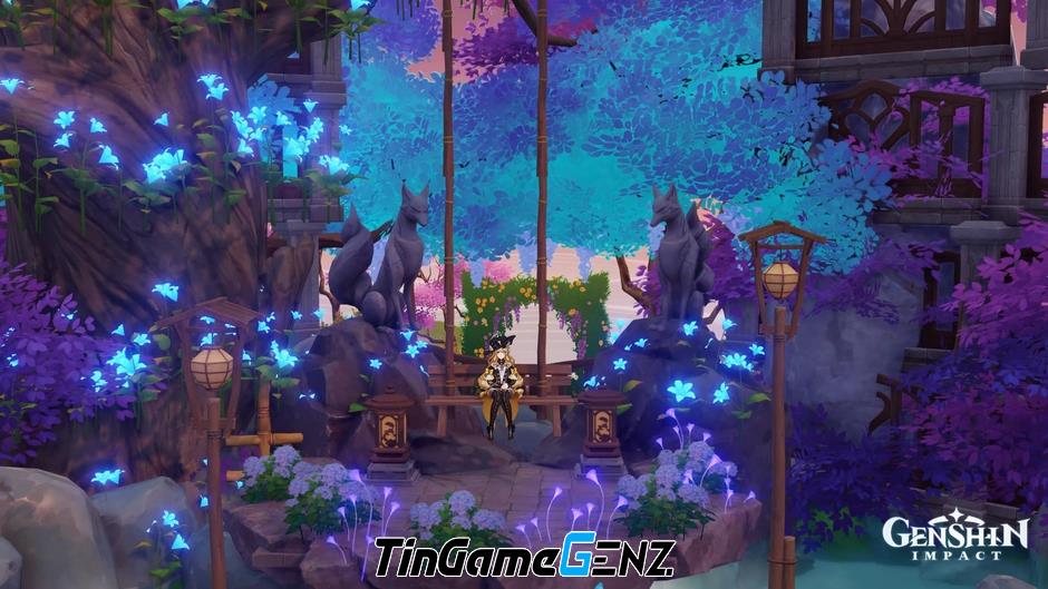 Game thủ nữ Genshin xây Ấm Trần Ca đẹp như tranh vẽ