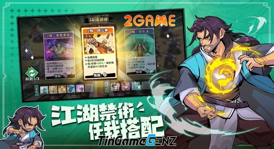 Game thủ thành roguelike KungFu Star trong bối cảnh võ hiệp Kim Dung