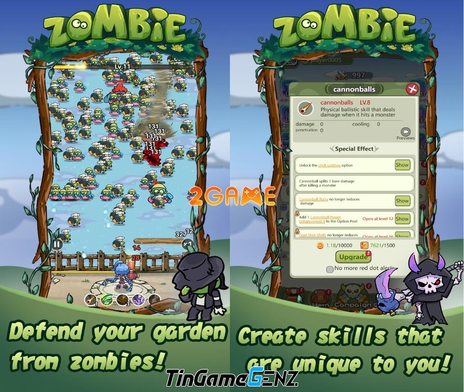 Game thủ thành Zombie Garden: Chiến đấu chống lại zombie đầy hấp dẫn