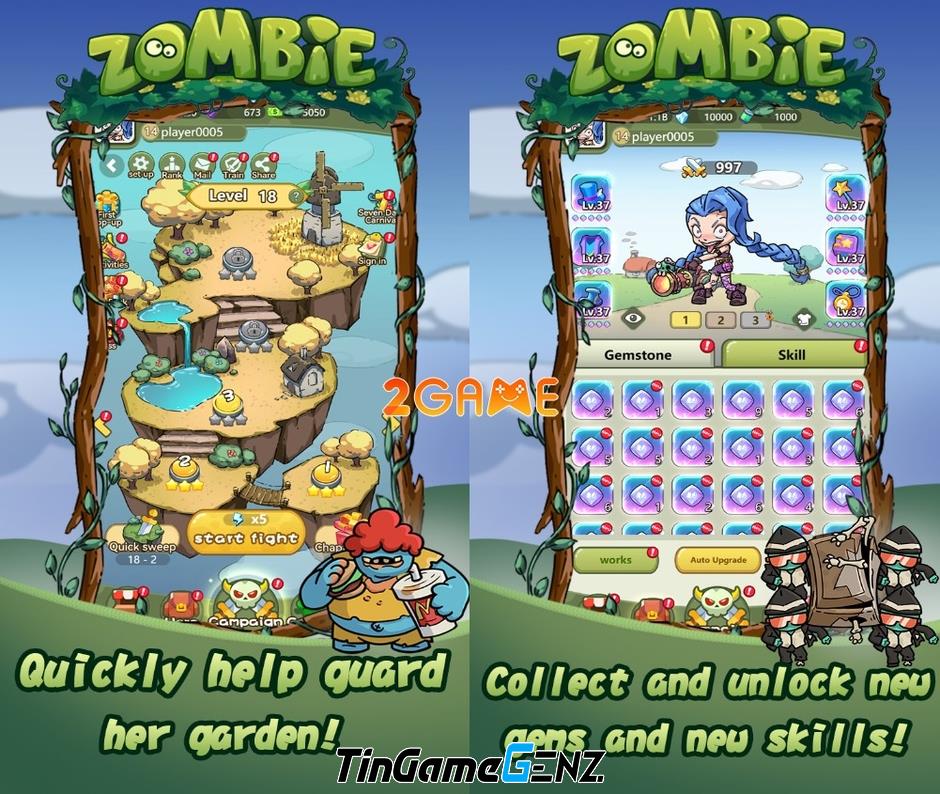 Game thủ thành Zombie Garden: Chiến đấu chống lại zombie đầy hấp dẫn