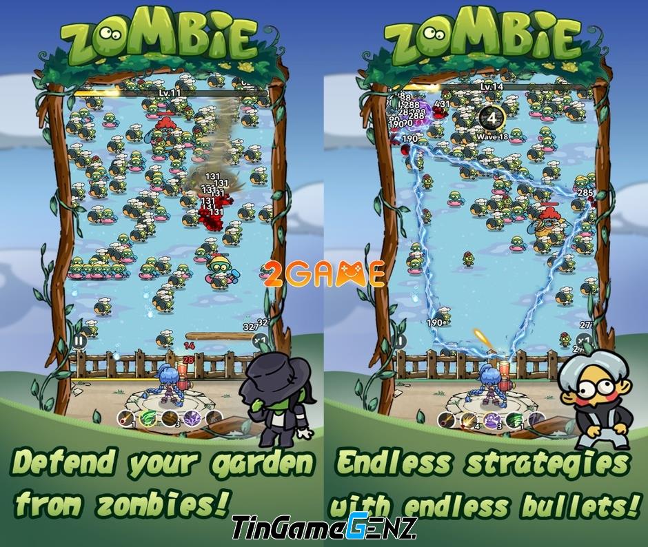 Game thủ thành Zombie Garden: Chiến đấu chống lại zombie đầy hấp dẫn