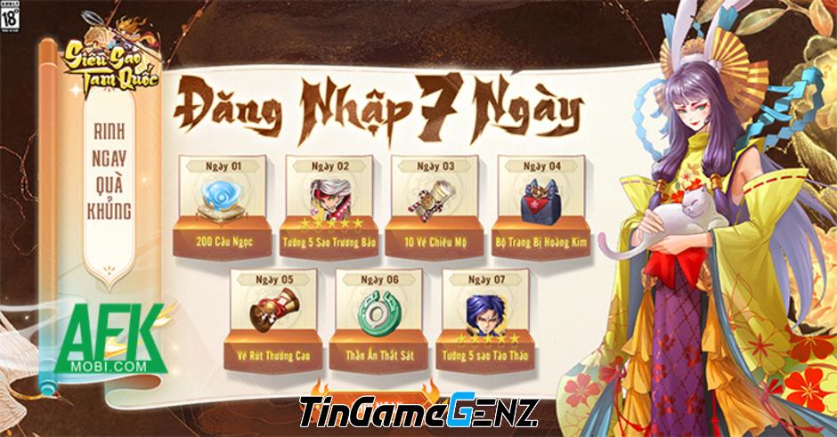 Gift code game Siêu Sao Tam Quốc tháng mới nhất