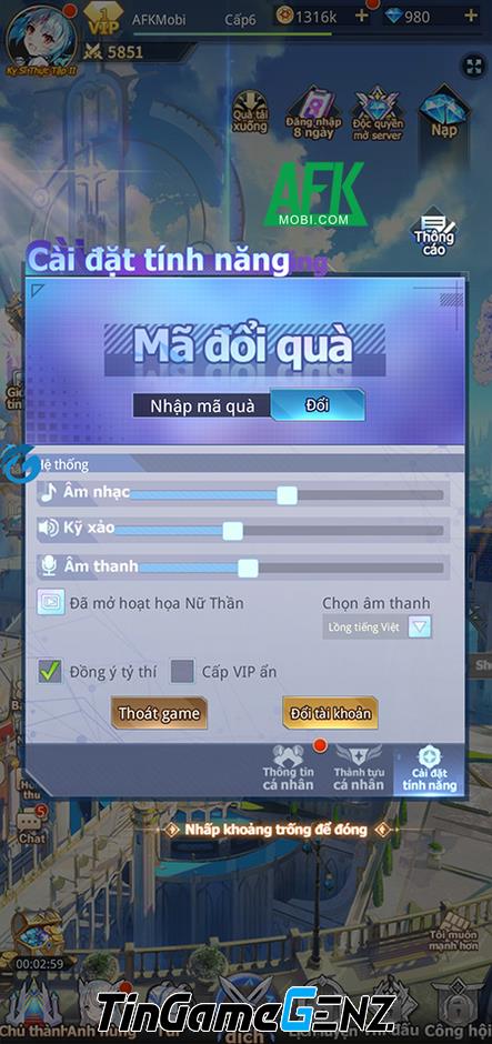 Gift code game Thiếu Nữ Aline, Chạy Đi! mới nhất trong tháng