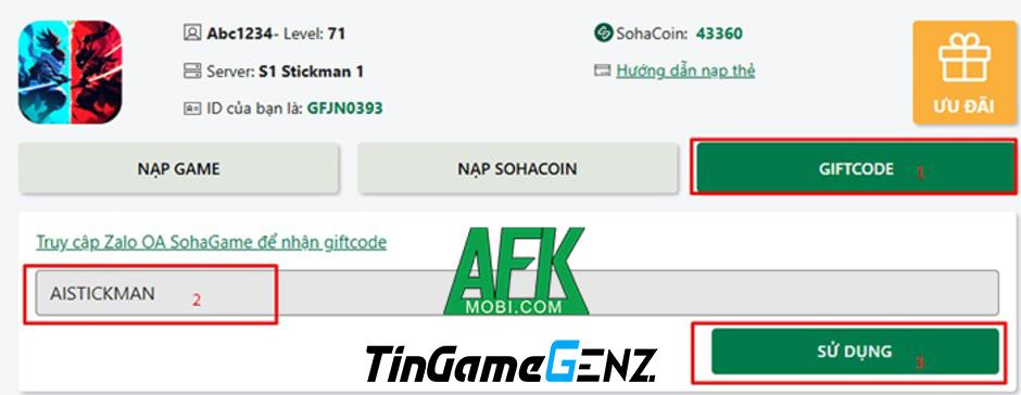 Giới thiệu Gift Code Mới Nhất Cho Game AI Stickman - Khám Phá Vũ Trụ Người Que Tháng Này!