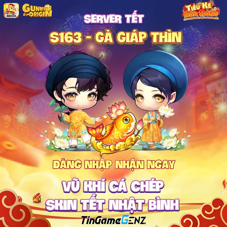 Gunny Origin: Server Tết - Gà Giáp Thìn, nhận lì xì trong sự kiện mừng Tân niên.