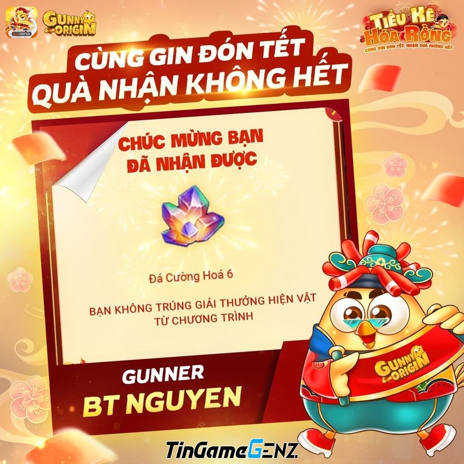 Gunny Origin: Server Tết - Gà Giáp Thìn, nhận lì xì trong sự kiện mừng Tân niên.