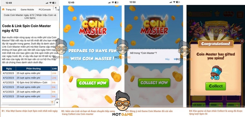 Hack Coin Master 10.000 spin, link 15/12/2023 - Cách nhận 10.000 vòng quay miễn phí trên Coin Master vào ngày 15/12/2023.