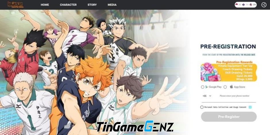 Haikyuu!! TOUCH THE DREAM: Game bóng chuyền mở đăng ký trước tại Đông Nam Á