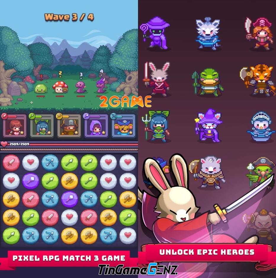 Heroes Khó Khăn: Cuộc Phiêu Lưu RPG Match-3 Trở Lại Tuổi Thơ