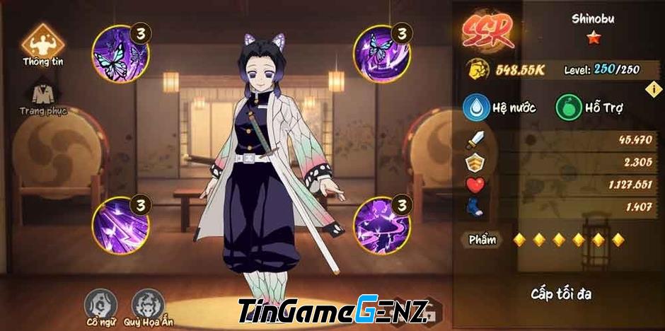 Hướng dẫn build Shinobu HTMT, tướng mới nhất trong game Hơi Thở Mặt Trời