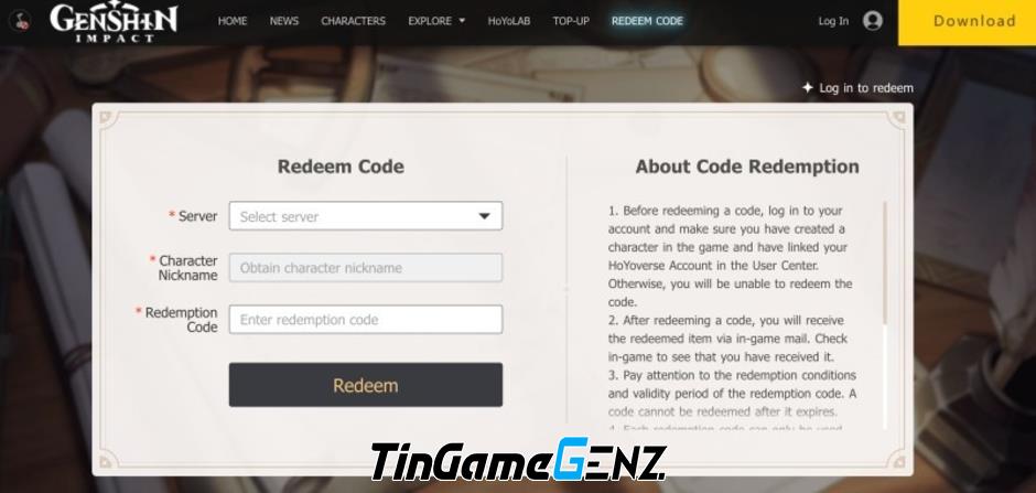 Hướng dẫn nhập code Genshin Impact mới nhất năm 2024