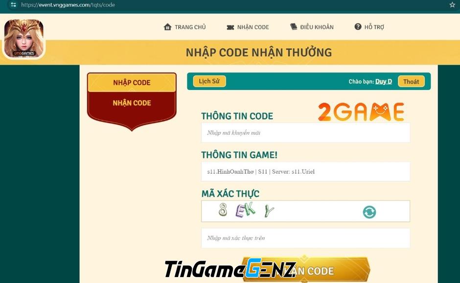 Hướng dẫn nhập mã Giftcode Thánh Quang Thiên Sứ mới nhất