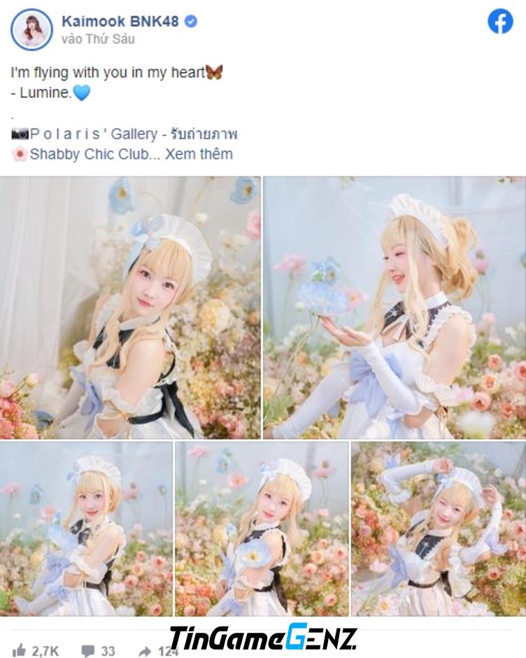 Kaimook, cựu thành viên BNK48, trình diễn bộ ảnh cosplay Lumine trong trò chơi Genshin Impact.