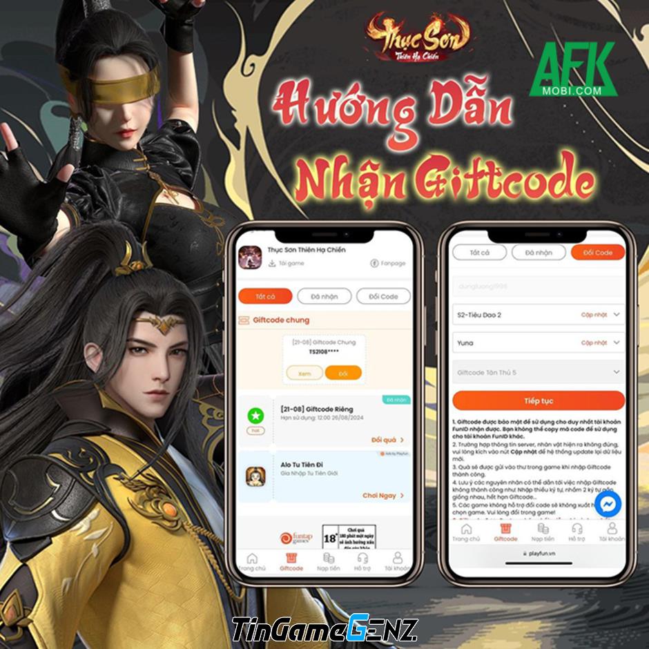 Khám Phá Gift Code Mới Nhất Tháng Này Trong Game Thục Sơn Thiên Hạ Chiến!