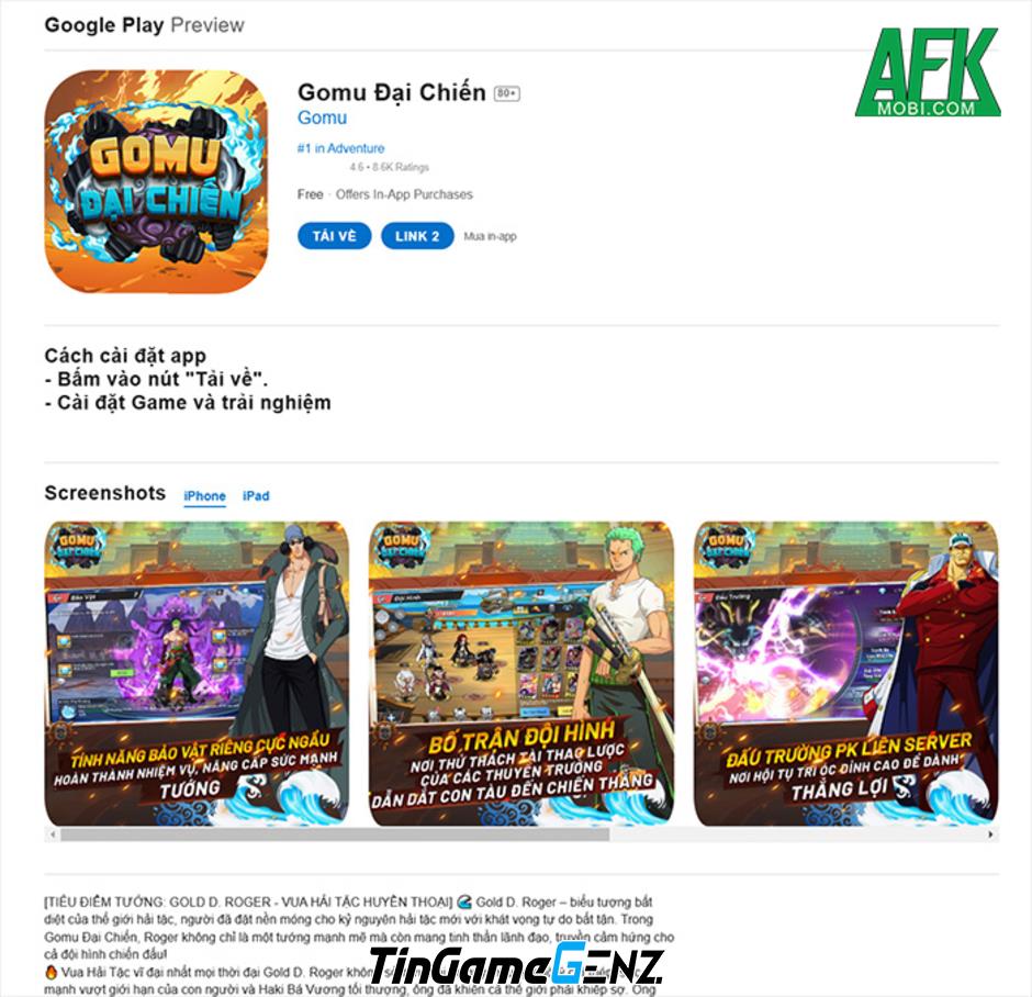 Khám Phá GOMU Đại Chiến: Trải Nghiệm Game One Piece Tầm Trung Có Đáng Để Chơi?