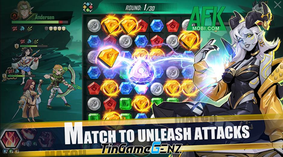 Khám phá thế giới fantasy huyền ảo trong game nhập vai giải đố Battle & Puzzles: Match-3 RPG