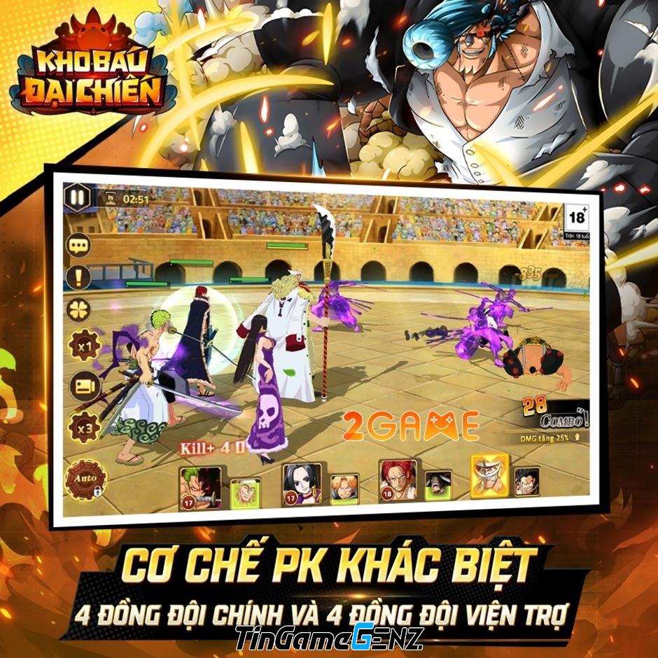 Kho Báu Đại Chiến – Game đấu tướng 3D siêu chất chủ đề One Piece sắp ra mắt