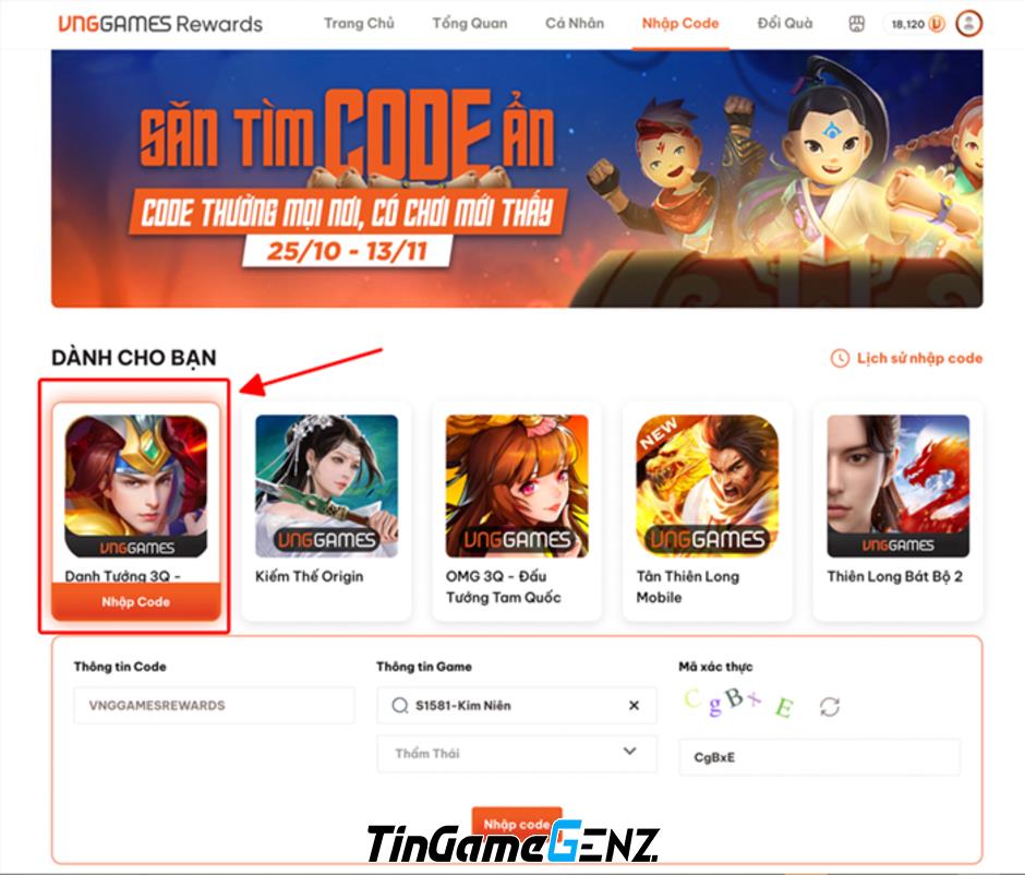 Kiếm Thế Origin cung cấp mã code miễn phí qua VNGGames Rewards