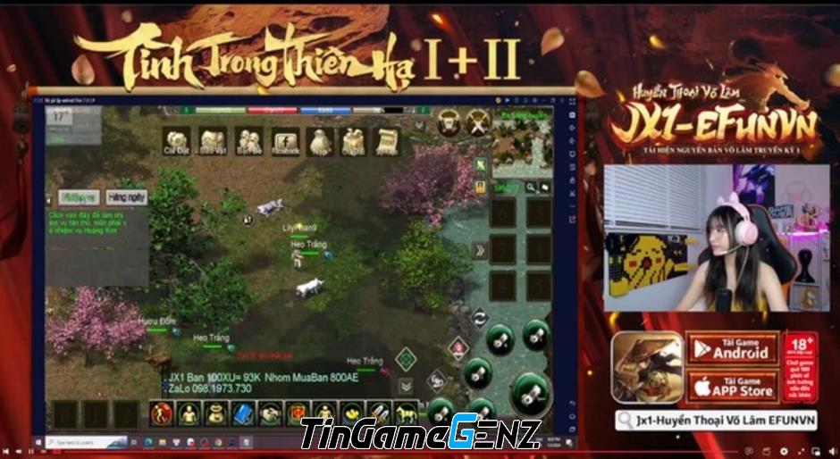 KOLs livestream JX1 Efunvn Mobile - Hiếm thấy trong thị trường game nhập vai kiếm hiệp.