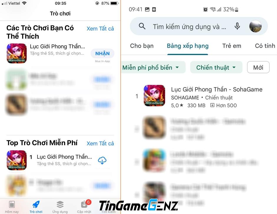 Lục Giới Phong Thần lọt Top trò chơi miễn phí 2023 trên App Store.