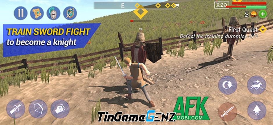 Luyện tập trở thành Kỵ Binh vĩ đại trong Knight RPG - Knight Simulator