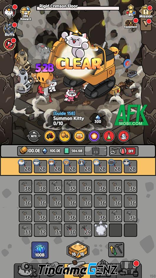 Mèo khám phá vũ trụ trong Cat Mine: Galaxy Adventure