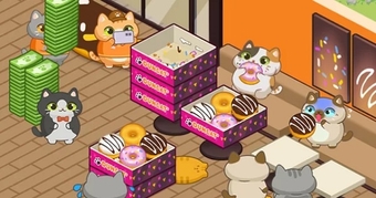 Mèo trong cửa hàng bánh ngọt: Cat in Donuts - Những chú mèo mập mạp đáng yêu bán bánh rán