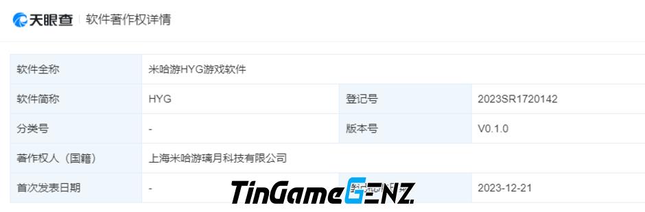 miHoYo đăng ký bản quyền thành công cho một tựa game mới.